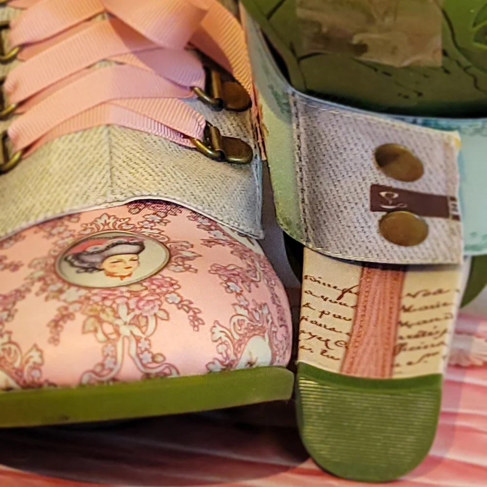 Chocolatica's By Hot Chocolate MARIE ANTOINETTE High Heels w Bootie Covering - Picture 10 of 16